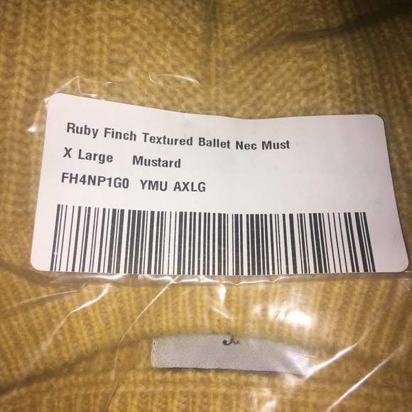 Ruby Finch Ballet Mustard Textured Sweater NWT - Picture 6 of 7